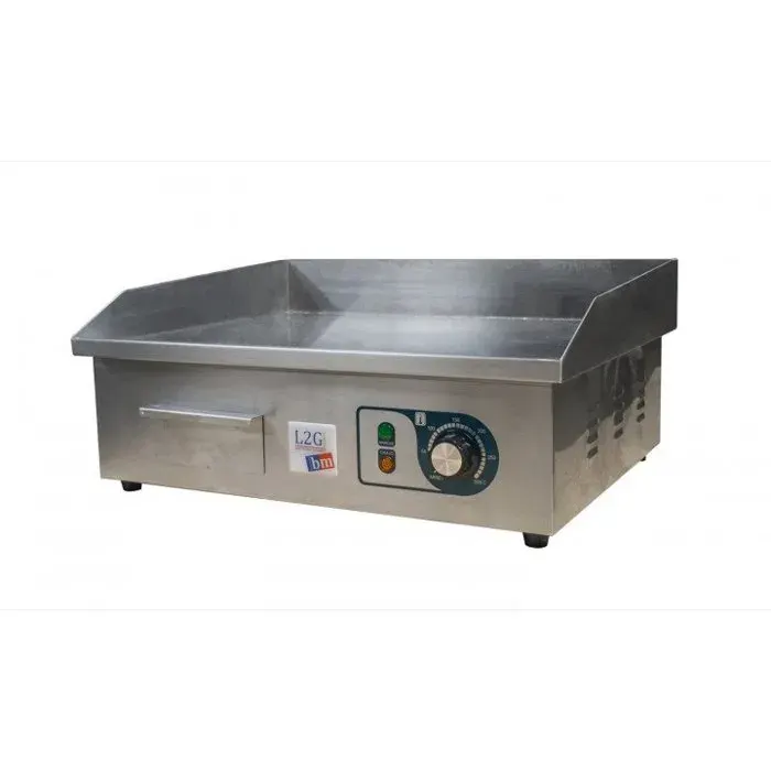 Plancha à snacker inox électrique 2 zones plaque de chauffe en chrome lisse 3000 W 220 V - MONO