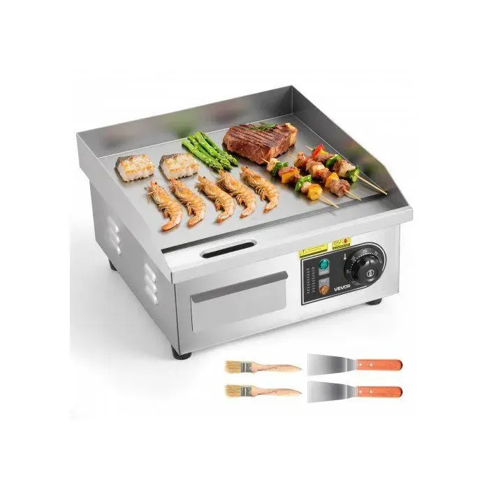 Plancha Électrique 355x30 cm Plaque à Snacker Électrique 2000 W pour Barbecue Restaurant Snack-bar Plaque de Cuisson Lisse