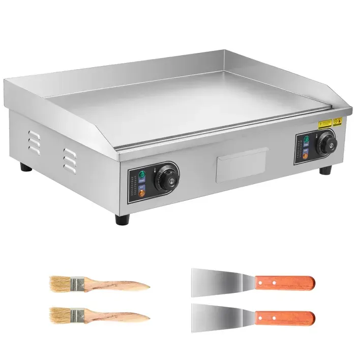 Plancha Électrique 655x40 cm-Duoku-Plaque de Cuisson Électrique 4000 W pour Barbecue et Snack-Bar Surface en Acier Inoxydable