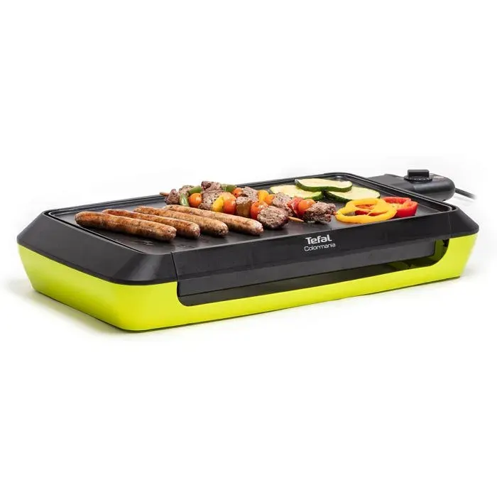 Plancha Électrique Colormania 2000W Plaque Antiadhésive Jusqu’à 8 Personnes Compatible Lave-Vaisselle