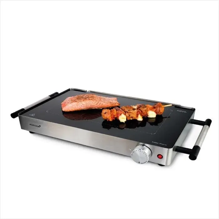 Plancha électrique - Korona - 46100 - 2 en 1 - Gril teppanyaki en verre - 800 W