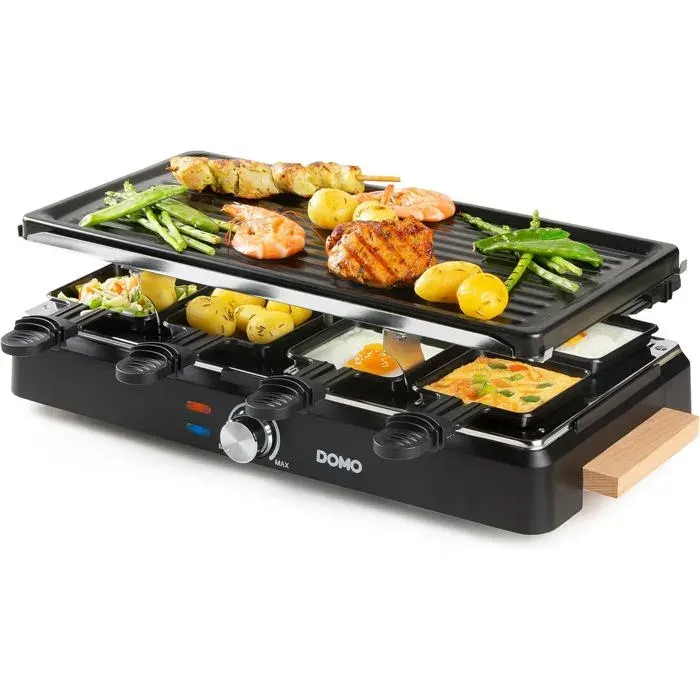 Plancha Électrique Pour 8 Personnes – Plaque À Rôtir Électrique Avec Pierre De Cuisson Et Plaque De Cuisson Grill –Gril Éle[PE466]