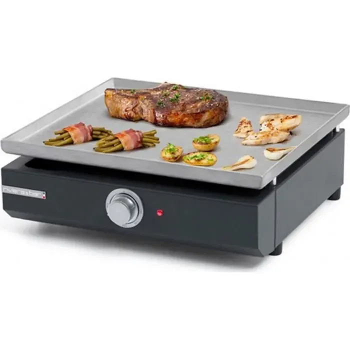 Plancha électrique - Riviera Et Bar - QPL1130 - Surface de cuisson en inox - 2000W - Noir