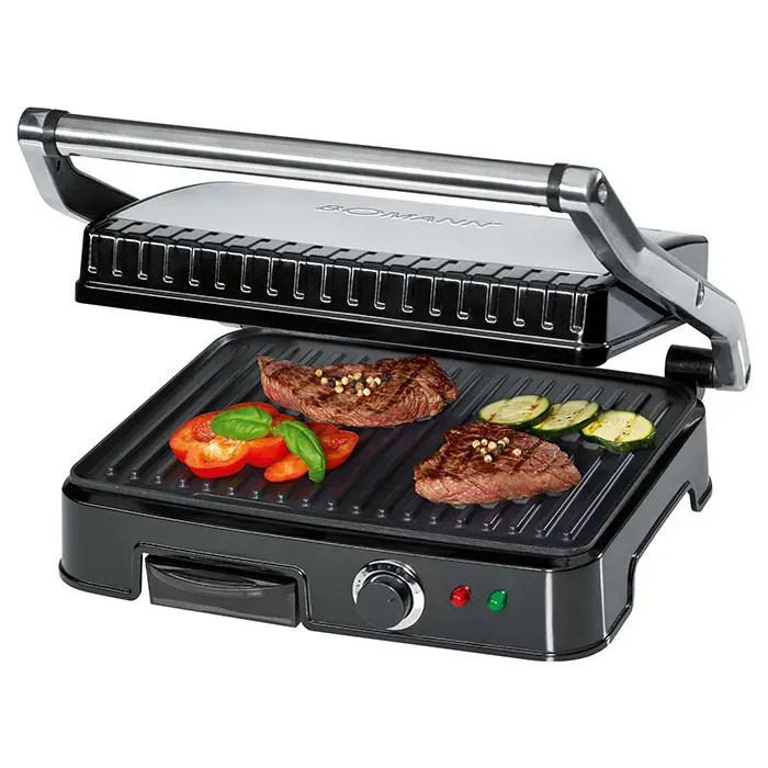 Plancha Gril et Panini - Bomann - KG 2242 CB - Noir - 2000 W - Surface de cuisson 295 x 235 cm