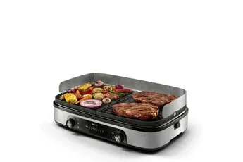 Plancha Philips Gril de table HD6222/90 2 400 W Noir Gris