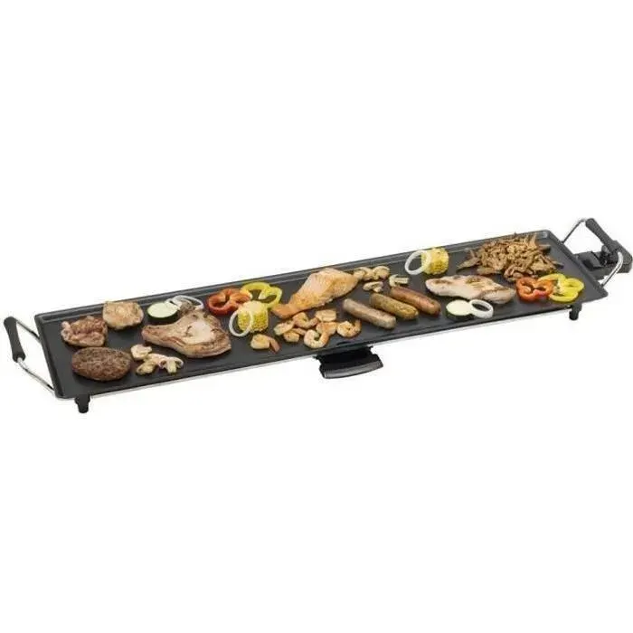 Plancha/Plaque de cuisson teppanyaki électrique BESTRON - 905 x 237 cm - 1800 W - Noir