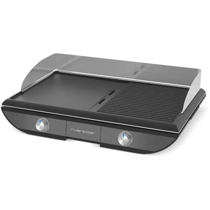 Plancha - RIVIERA & BAR - QPL570 - 2300 W - Bi-zone - 8 à 10 personnes - 535 x 33 cm - Noir