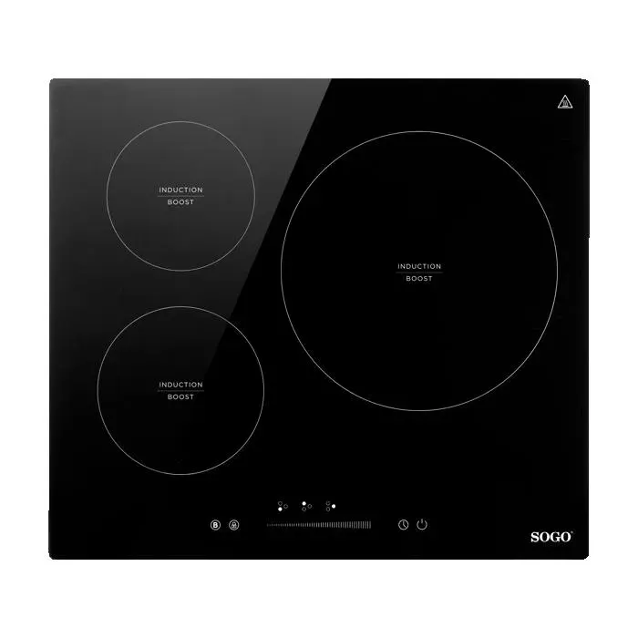 Plaque à induction 3 feux avec commande tactile et minuterie et commande tactile coulissante - 6200 W - 7200 W