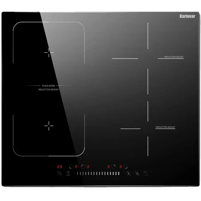 Plaque à Induction 4 Brûleurs Zone de Cuisson Flexzone Contrôle par Glissement