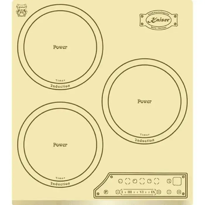 Plaque à induction 45 cm Kaiser KCT 4795 FI ElfAD • 3 foyers • Booster • FullTouch • Verre ivoire Art Deco