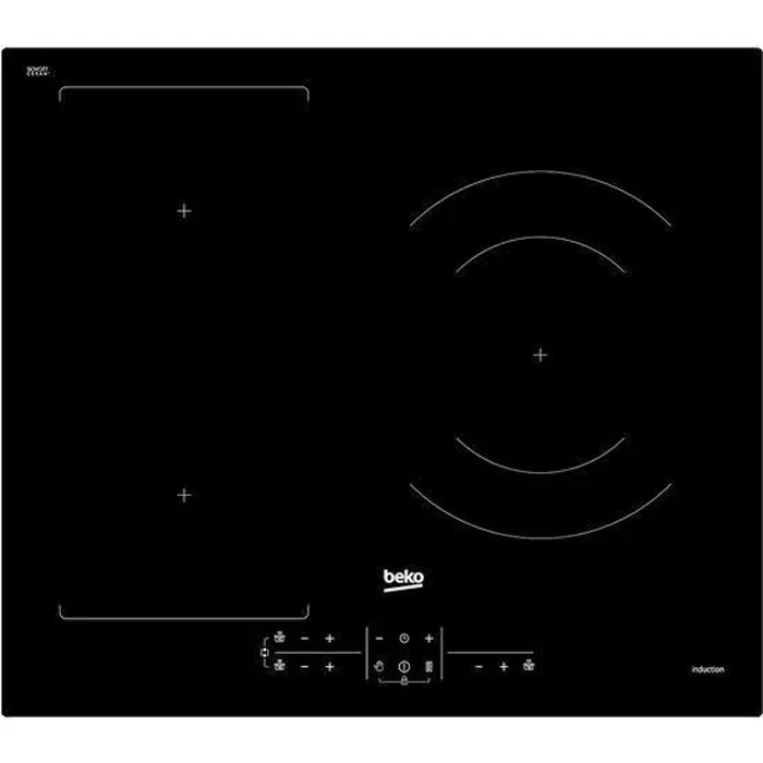 Plaque à Induction - BEKO - HII63201FMT - 3 Zones de cuisson - Tactile - Verre trempé — coloris Noire