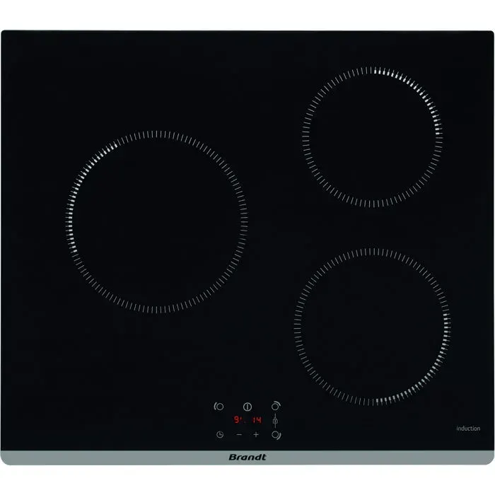 Plaque à induction - Brandt - BPI5361B - 3 foyers - 59 cm - Noir