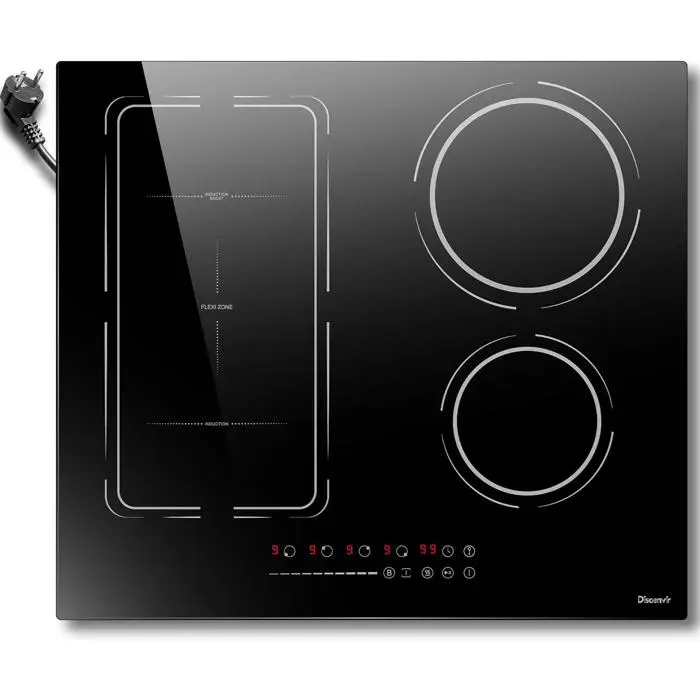 Plaque à induction encastrable 4 feux - LEHRING - 4 zones de cuisson - Puissance 3500W - Fonction Boost