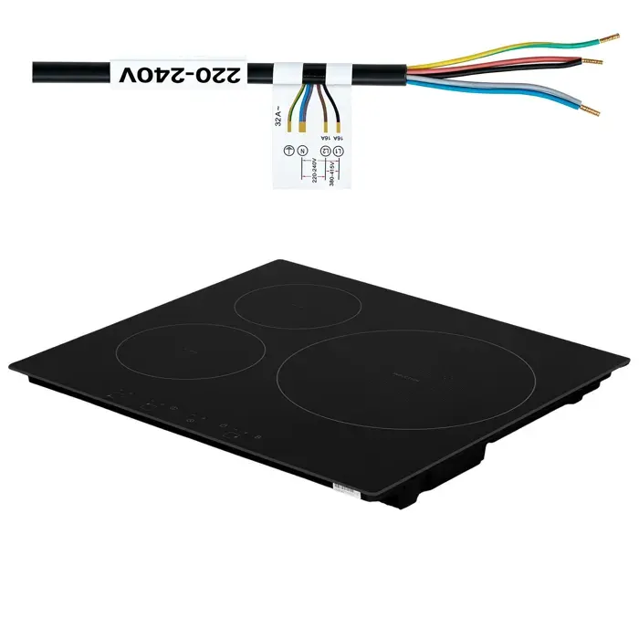 Plaque à induction encastrable - DUOKU - SK-63IHB3T2P - 3 zones - 6200W (boost 7200W) - Écran tactile LED