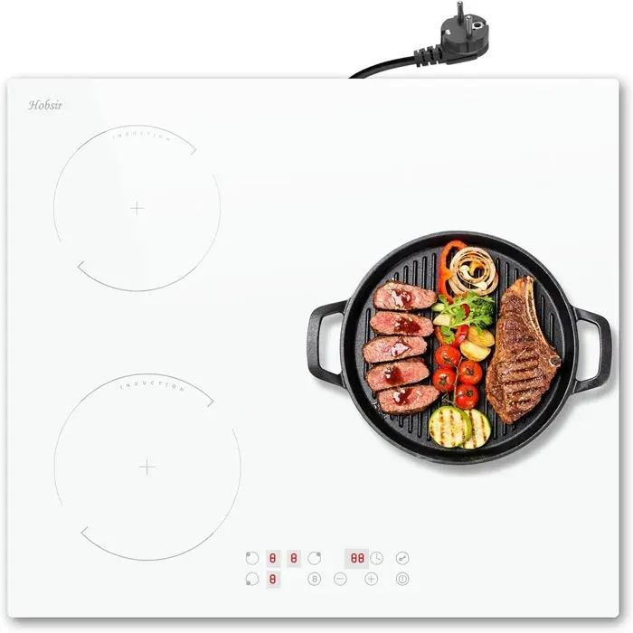Plaque à induction encastrable - LEHRING - 3 foyers de cuisson - Puissance totale 3500W - Boost pour chauffage rapide