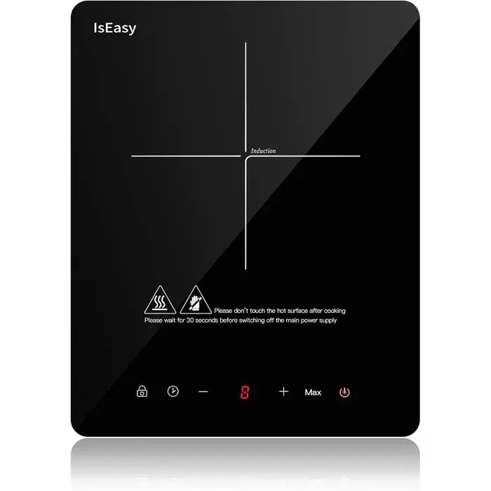 Plaque À Induction Portable 2100W28 cm1 FeuCommande TactileMinuterieVerrouillage De Sécurité Enfant