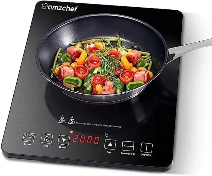 Plaque à induction portable - AMZCHEF - SK-20CB16T - 2000 W - 1 foyer - Surface verre noir