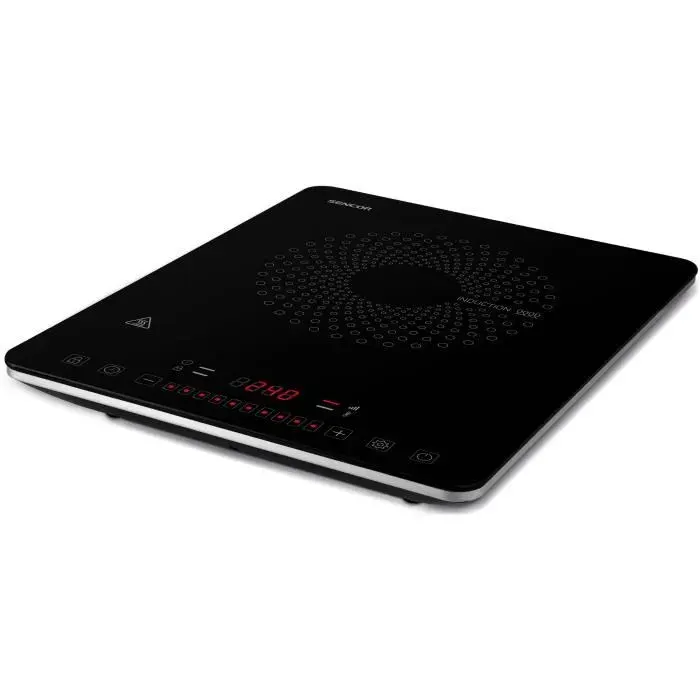 Plaque à induction Sencor SCP 3701BK - Ultra plate 43 cm - Détection auto de casserole - 2000 W - Noir