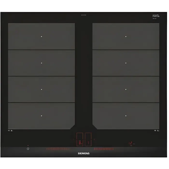 Plaque à Induction - Siemens - EX675LXC1E - Verre-céramique - 7400 W - Noir Acier inoxydable