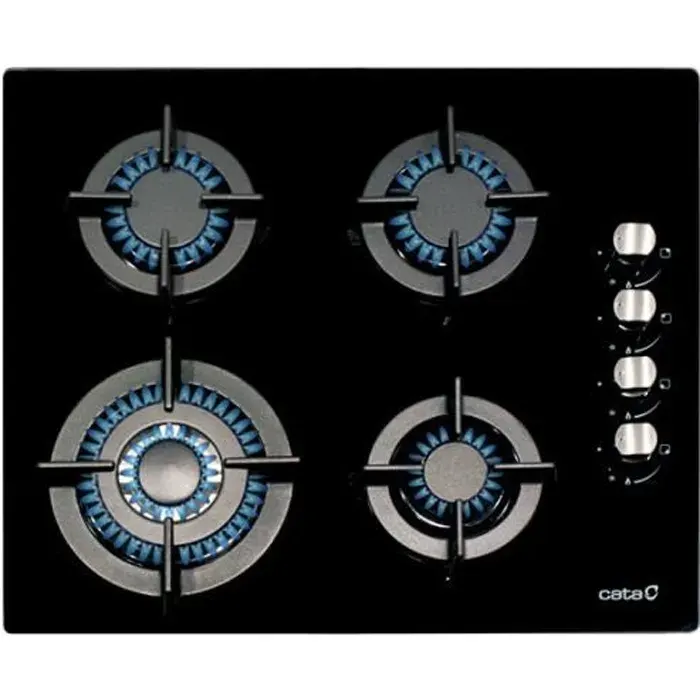 Plaque au gaz Cata CCI6031 60 cm Noir (4 cuisinière) - CATA - Table de cuisson au gaz - Verre trempé - Noir