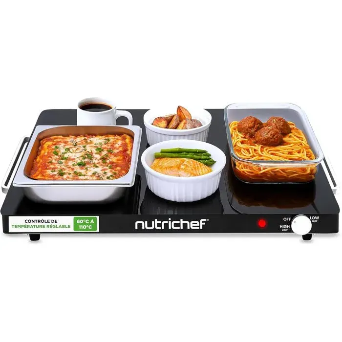 Plaque Chauffante Électrique 54×42Cm – Température Réglable 60 À 110°C Surface Antiadhésive Chauffe-Plats Pour Buffet[AA376]