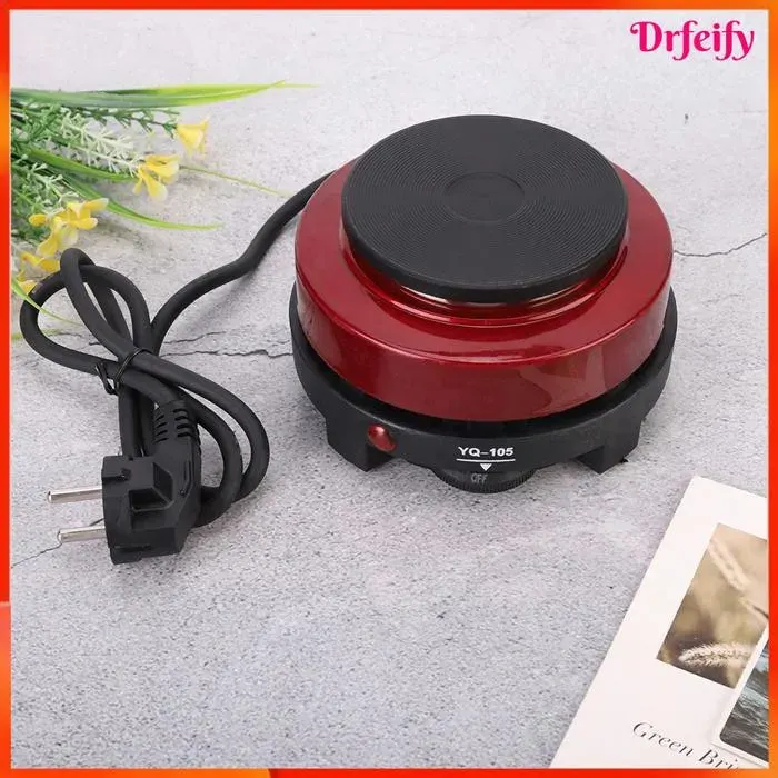 Plaque chauffante électrique - AKOZON - Modèle 500W - 500 W - Rouge - Compact thermostatisé