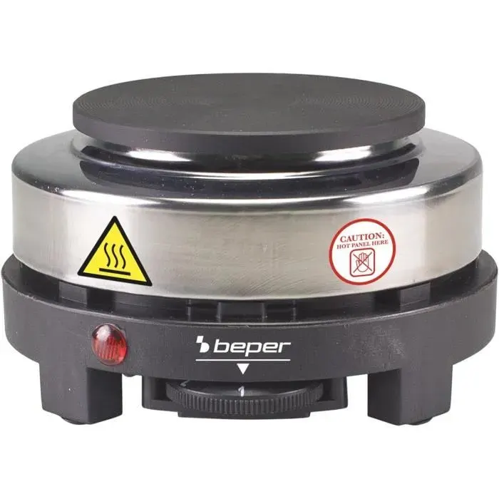 Plaque chauffante électrique - BEPER - P101PIA003 - 500 W - Acier inoxydable/Ghisa - Noir/Gris
