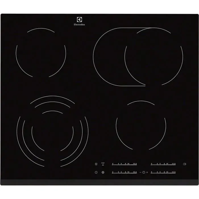 Plaque chauffante en céramique - Electrolux - EHF6547FXK - Intégré - Noir - 1200 W - Toucher