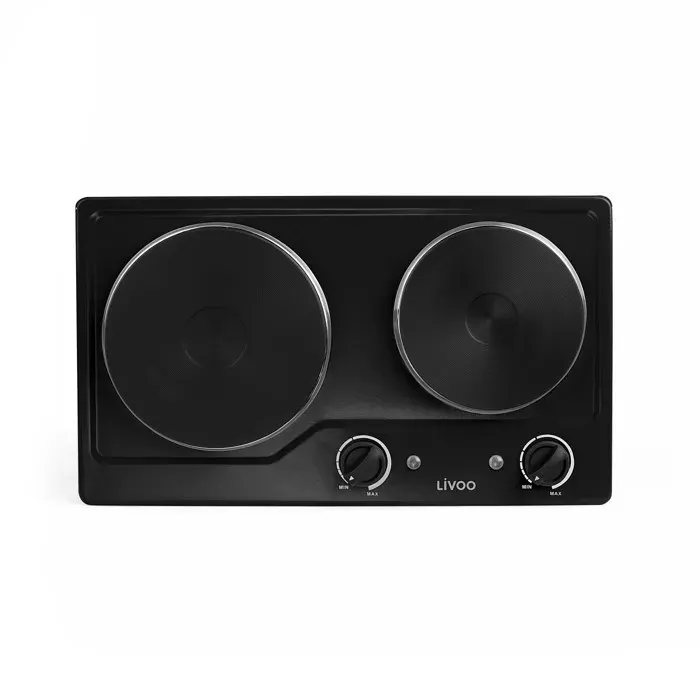 Plaque de cuisson 2 foyers Livoo DOC168N - 2500W - Foyers de Diam. 155 et 185 cm - Plaque encastrable