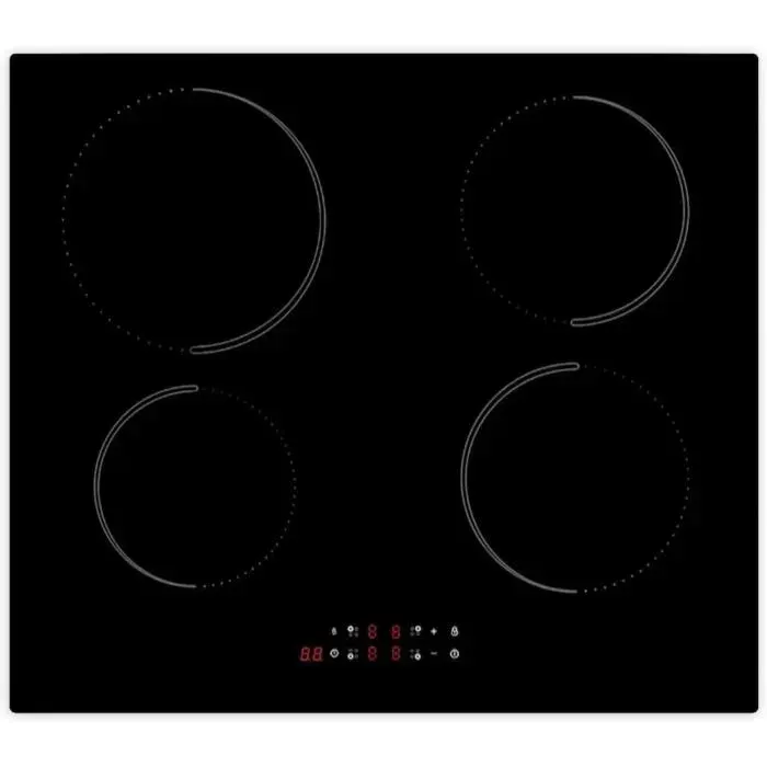 Plaque De Cuisson 4 Feux À Induction Encastrable Avec Contrôle Tactile Minuterie De 99 Minutes Détection De La Casserole Et Verro