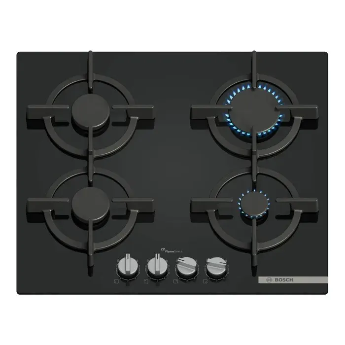 Plaque de cuisson à gaz - BOSCH - PPP6A6I10 - 4 zones - 7500W - FlameSelect 9 niveaux
