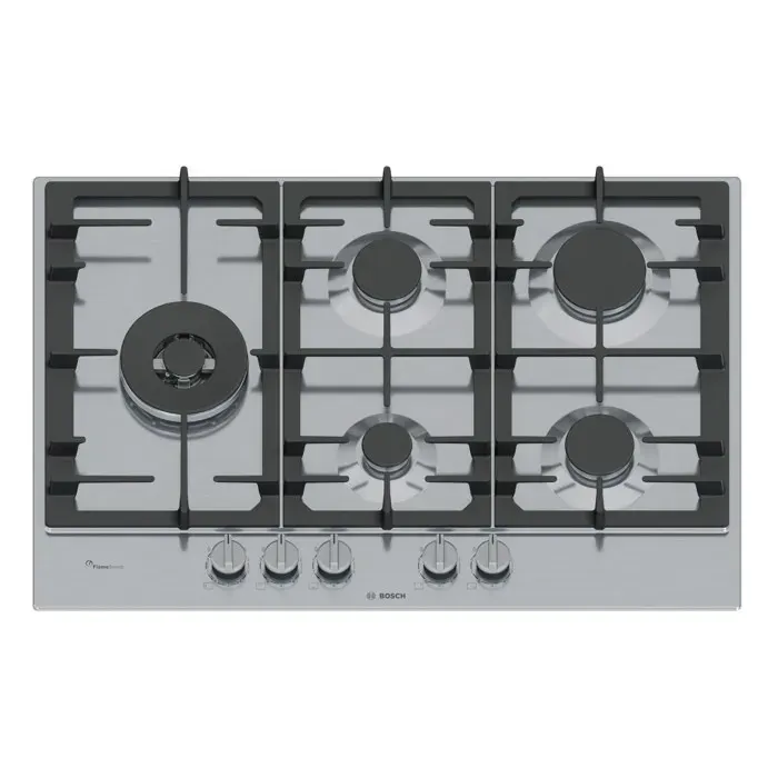 Plaque de Cuisson à Gaz Bosch Série 6 5 Zones 1250W Acier Inoxydable - PCS7A5I90