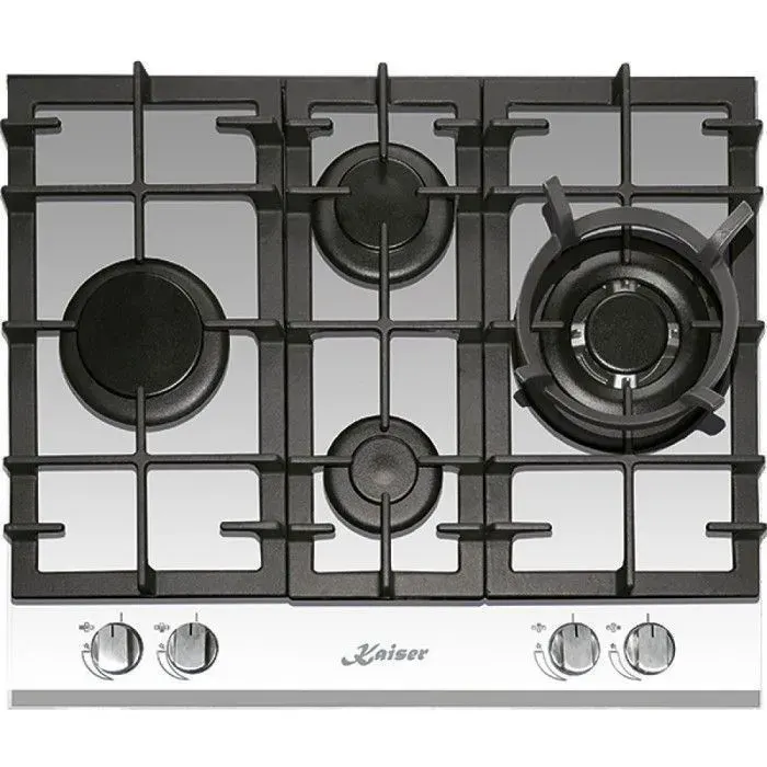 Plaque de cuisson à gaz - Kaiser - KCG 6394 W Turbo - 60 cm - Verre trempé - Allumage automatique