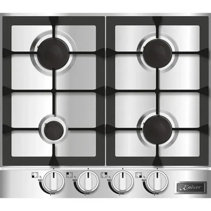 Plaque de cuisson à gaz - Kaiser - KG 6357 Turbo - 60 cm - Acier inoxydable - Brûleur WOK 38 kW