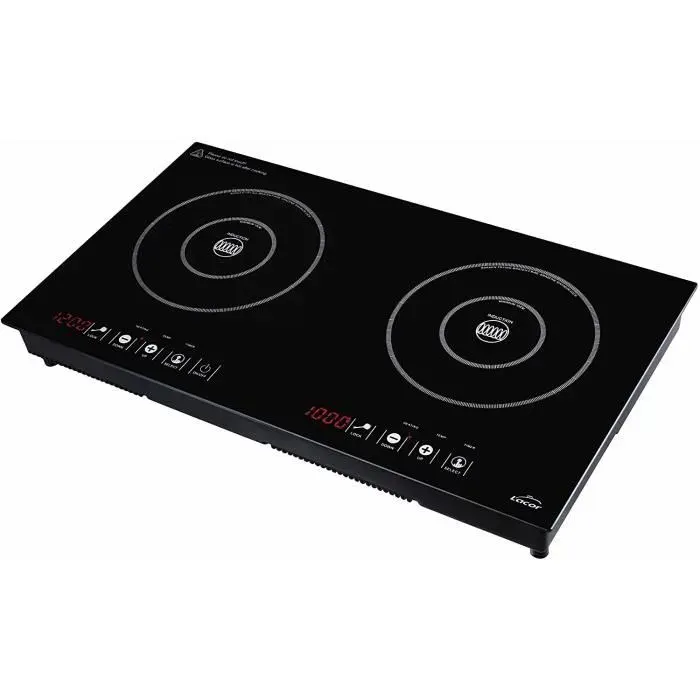 Plaque de cuisson à induction double horizontale LACOR 3500 W 53 tonnes fer noir