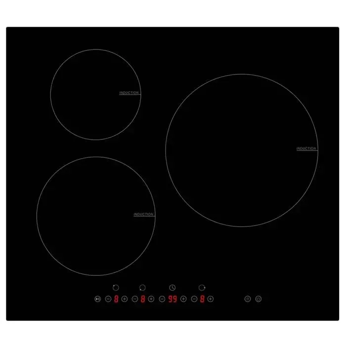 Plaque de cuisson à induction encastrable ARIELLI ACH-583IND Tactile Sécurité enfant 3 zones de cuisson 5800 W Noir