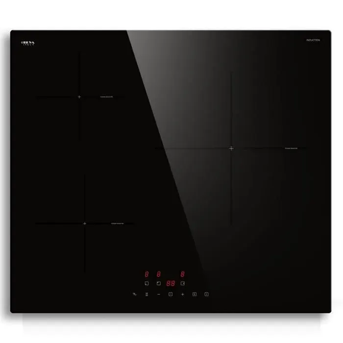 Plaque de cuisson à induction encastrable - STARCHARTS - 3 feux 6680W - Fonction Boost - Verre Italy ILVA - Verrouillage enfant — coloris Noire