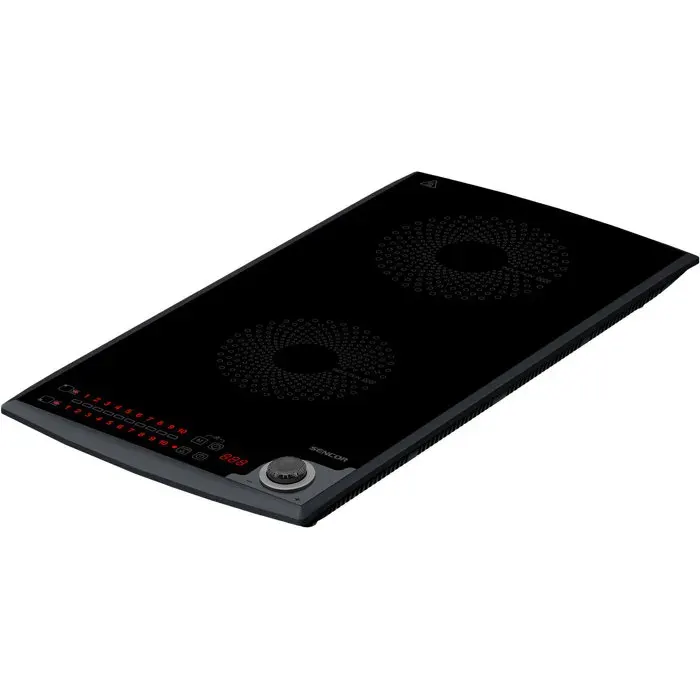 Plaque de cuisson à induction Sencor SCP 5414GY - 2 foyers - Commandes tactiles - 10 niveaux - Compacte - 3100 W - Noire