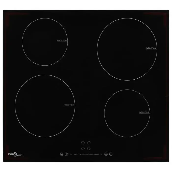 Plaque de cuisson à induction - vidaXL - 4 brûleurs - Contrôle tactile - 7000W - Noir - Verre résistant à la chaleur — coloris Noire