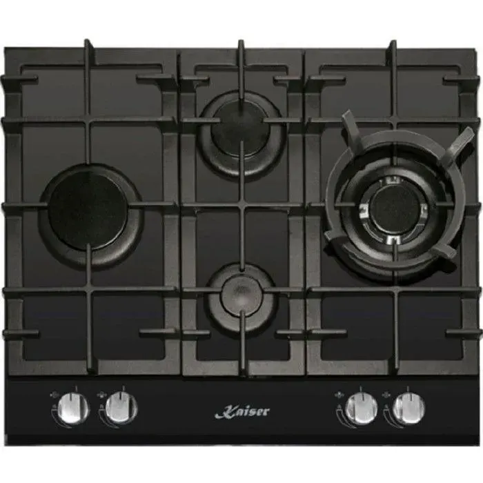 Plaque de cuisson au gaz - Kaiser - KCG 6394 - 60 cm - Verre noir - Autonome