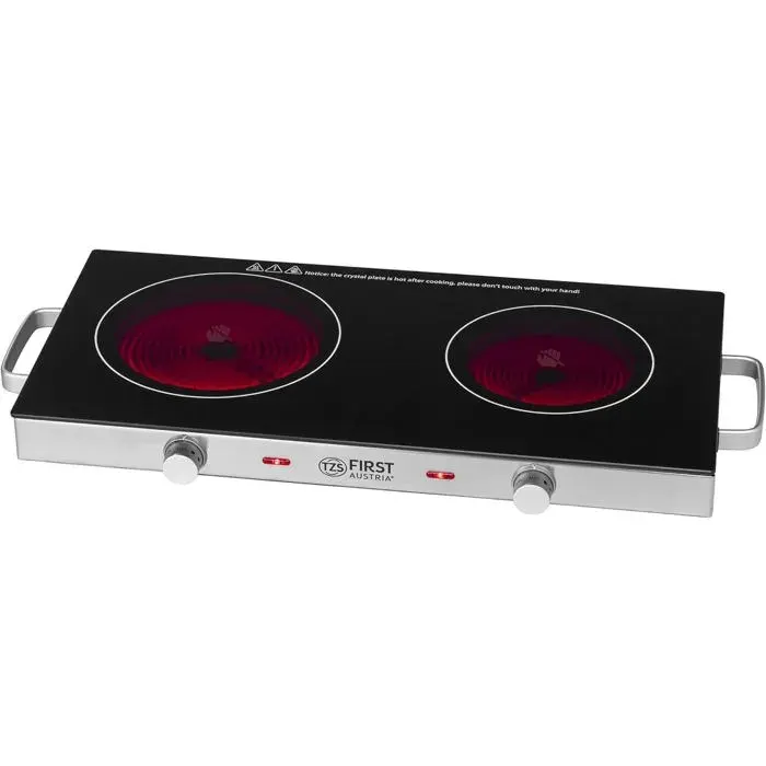 Plaque De Cuisson Double Infrarouge Vitrocéramique Tous Types De Casseroles 2800W-Mini Réchaud Électrique Pour DéménagementCampin