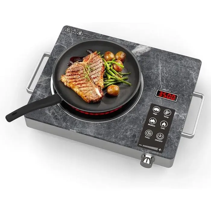 Plaque De Cuisson Électrique 1 Feu 3500W Portable Vitrocéramique Pour Camping Et Extérieur Plaque De Cuisson 1 Feu Porta[PE424]