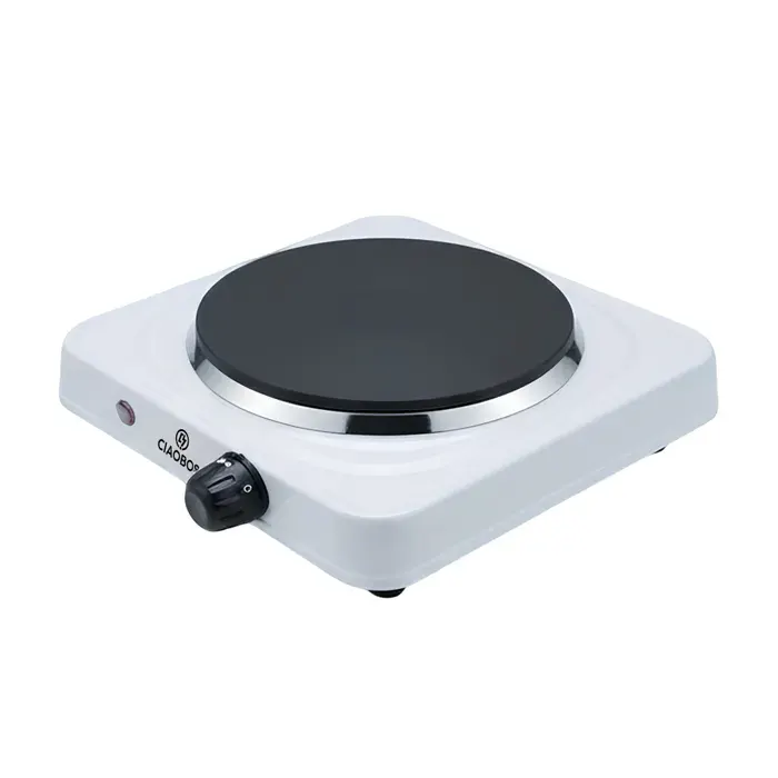 Plaque de cuisson électrique - AVIZAR - 1000W - 1 foyer - 5 niveaux de température - Blanc — coloris Blanche