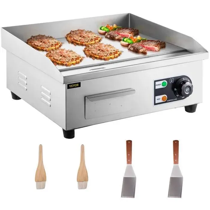 Plaque de Cuisson Electrique Commerciale Plaque de cuisson Plancha BBQ Acier Inox 3000w.