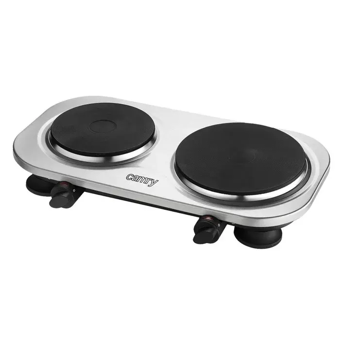 Plaque de cuisson électrique CR6511 - 2 feuX noir - 2500W - 185 mm - 155mm -Pieds antidérapants CR6511