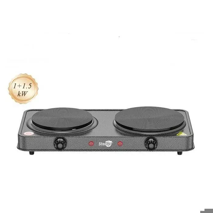 Plaque de cuisson électrique double 2500W Plaque de cuisine Réchaud Cuisinière électrique pour Déménagement Camping Maison