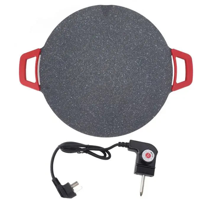Plaque de cuisson électrique ronde pour barbecue dintérieur antiadhésive