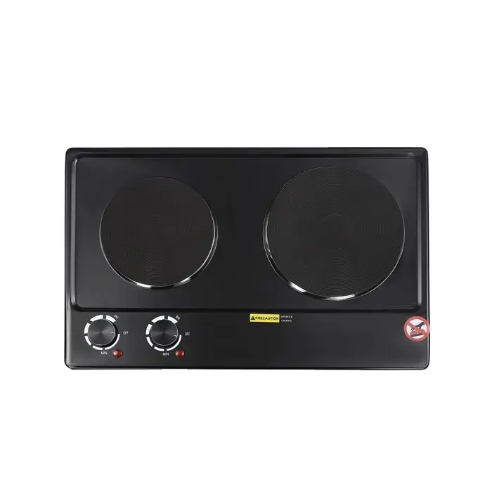 Plaque de cuisson électrique zones de chauffage doubles contrôle de température facile noir UE