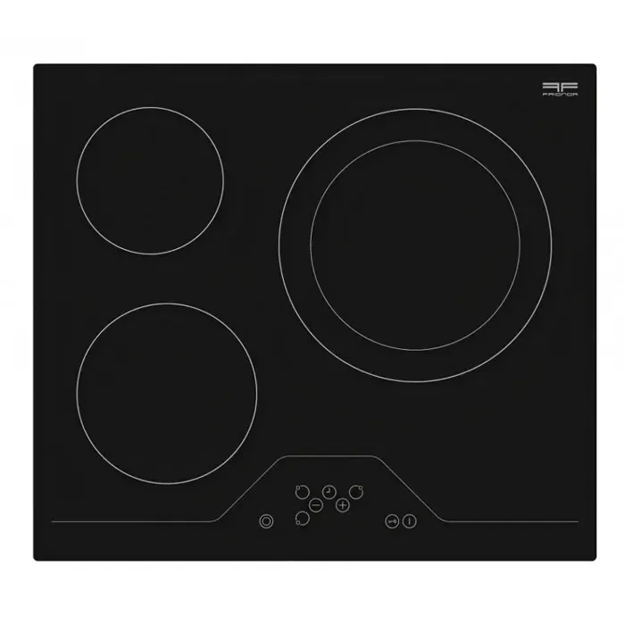 Plaque de cuisson encastrable table vitrocéramique 3 zones à touches sensitives noire