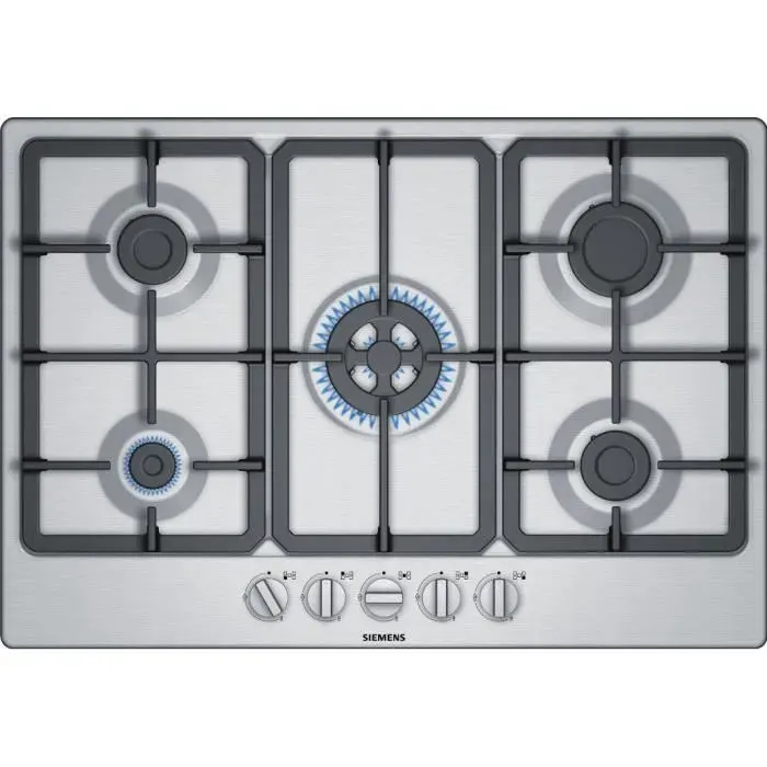 Plaque de cuisson gaz Siemens 75cm 5 feux inox - EG7B5QB90